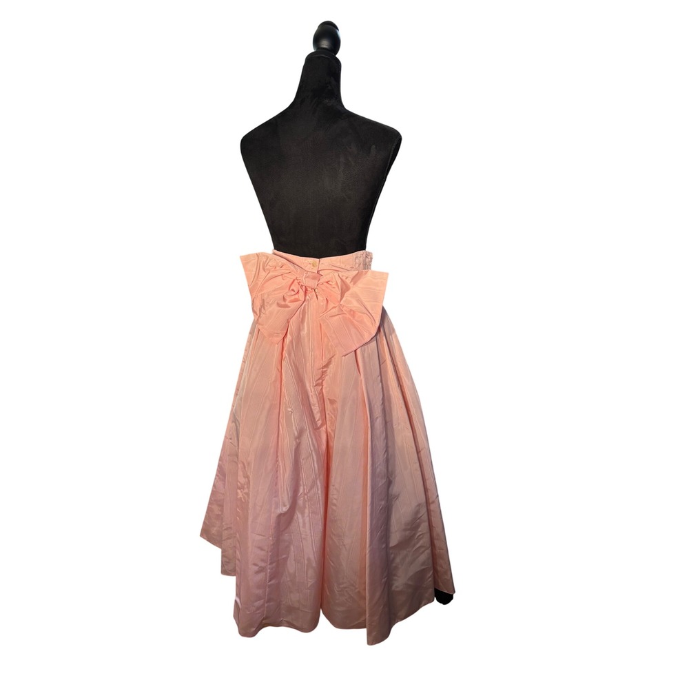 Jessica McClintock Vintage Pink High Waisted Pleated Midi Skirt with Large Bow 9